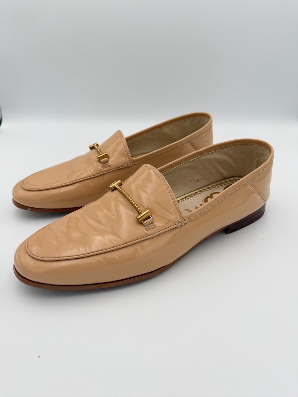 Sam Edelman Lior Loafers in Tan Patent Leather - Size 8.5 Bit detail